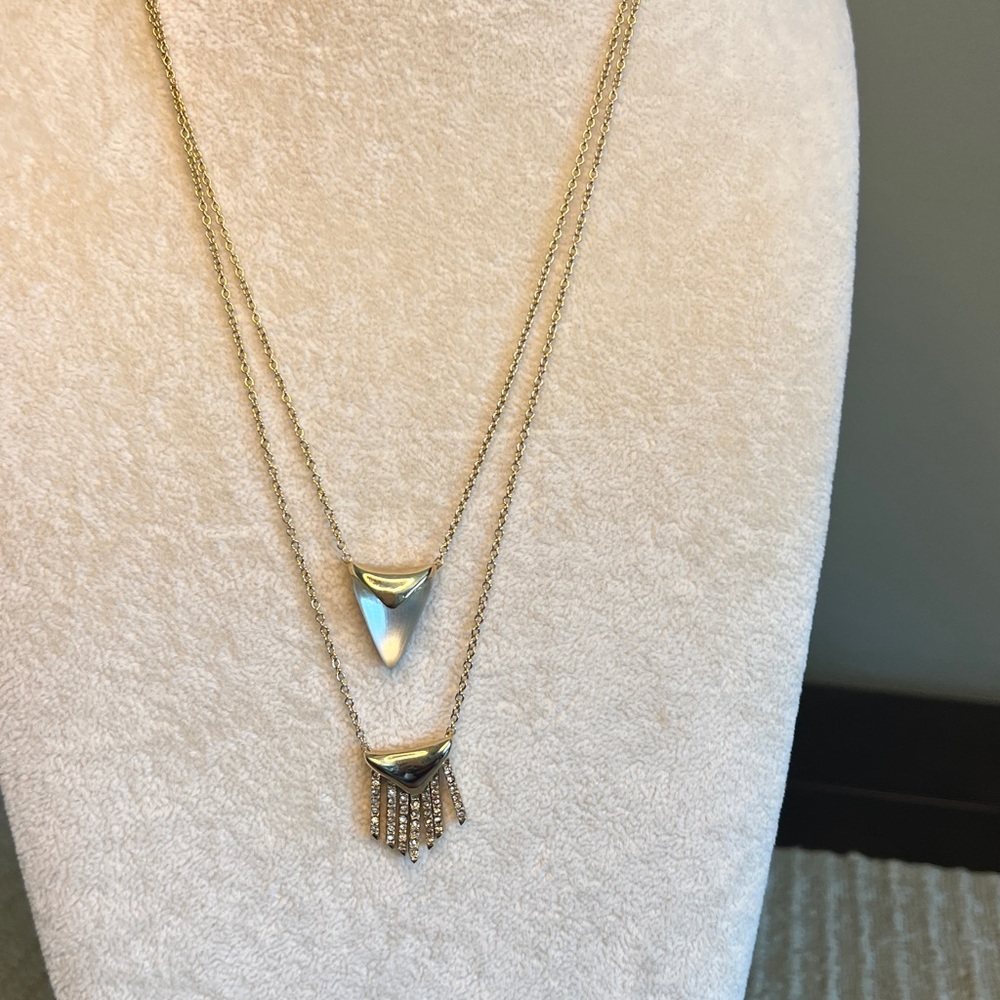Alexis Bittar double layer necklace. Lucite and liquid gold.
